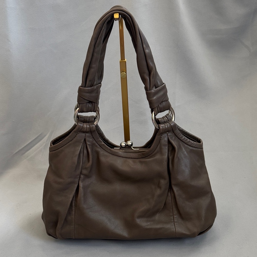 Coach Madison Kisslock Leather Bag – Y2K Revival – Taupe Mushroom
